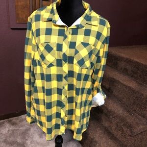 Ladies Top Green/Gold Plaid - Green Bay Packers!